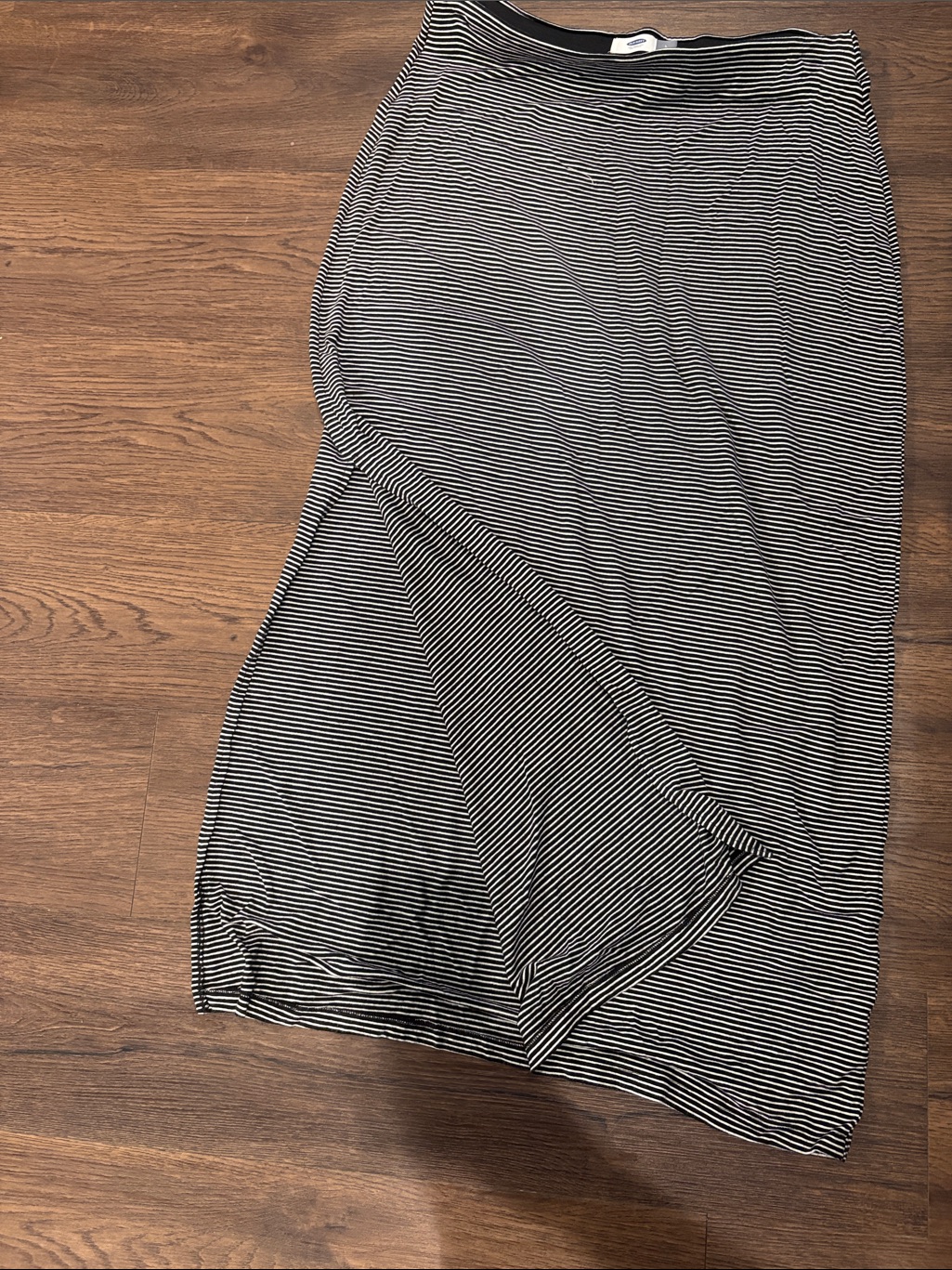 Old Navy Black And White Striped Maxi Skirt
